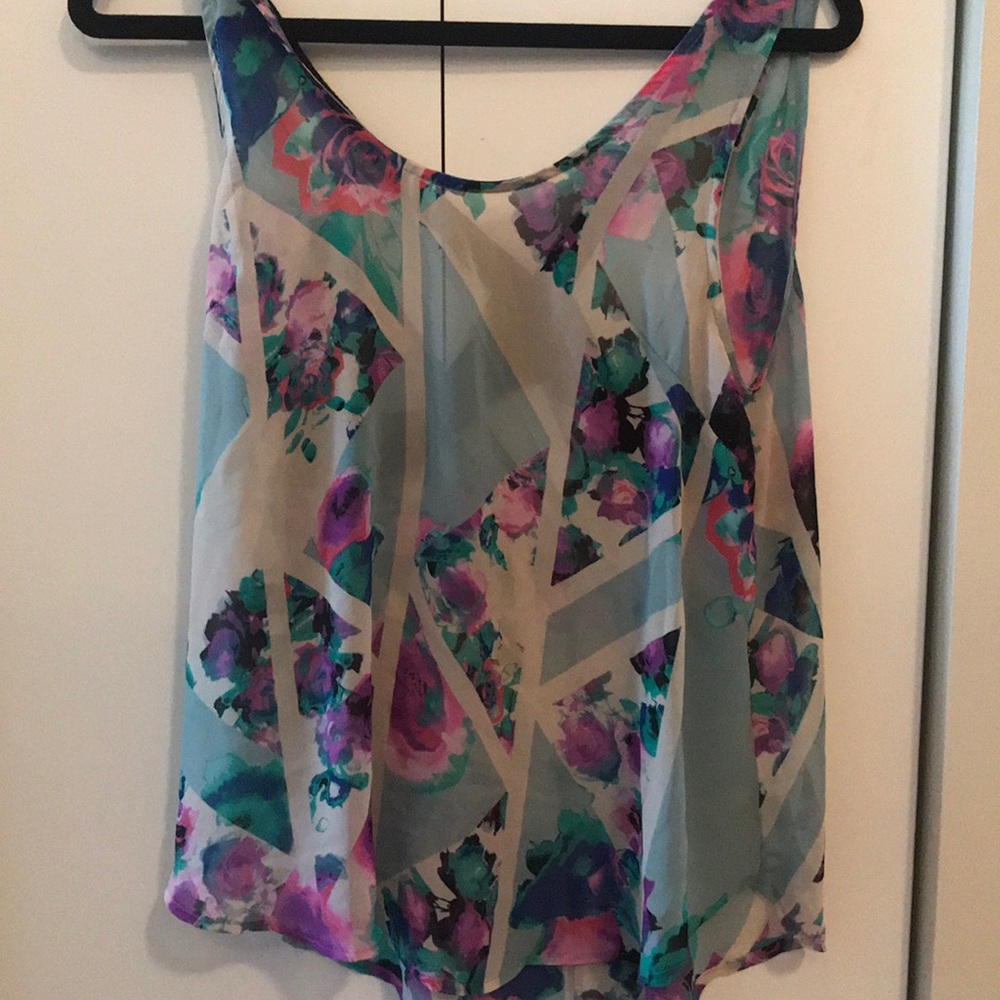 Blue see through tank top